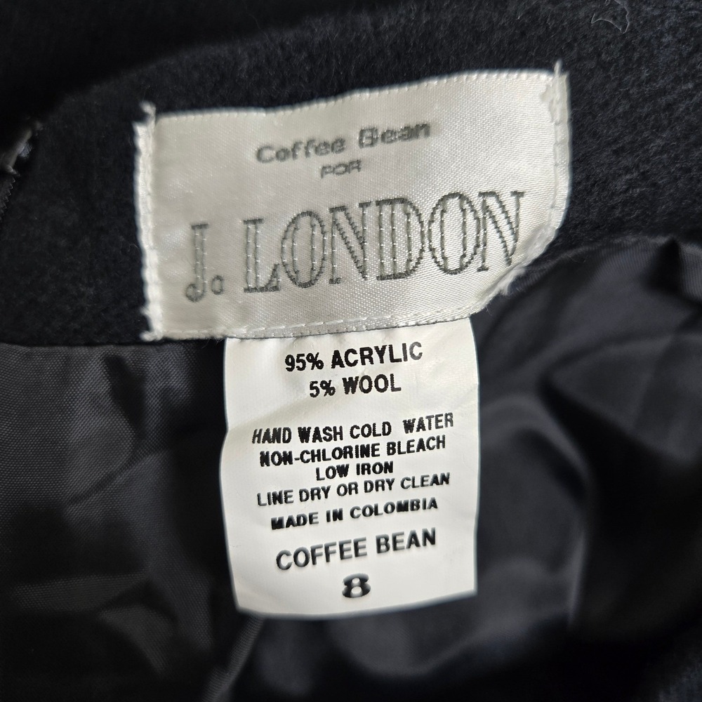 Coffee Bean J. London Wool Blend Skirt Fringe Hem Size 8 Style 341 Retro New - Picture 4 of 10